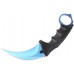 Electric Cool Blue Karambit Knife Stainless Steel Fixed Blade Tactical Knife with Sheath and Cord Knife CSGO for Hunting Camping and Field Survival