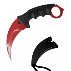 Blood Red Karambit Knife Stainless Steel Fixed Blade Tactical Knife with Sheath and Cord Knife CSGO for Hunting Camping and Field Survival