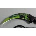 Green Dragon Karambit Knife Stainless Steel Fixed Blade Tactical Knife with Sheath and Cord Knife CSGO for Hunting Camping and Field Survival