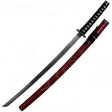New Japanese Shogun Burgundy Red & Black Fighting Dragon Samurai Warrior Katana Sword
