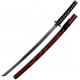 New Japanese Shogun Burgundy Red & Black Fighting Dragon Samurai Warrior Katana Sword