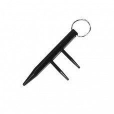 New Ultra Strong Black Ninja Tapered End Kubaton Pocket Stick Keychain w/ Spikes Self Defense
