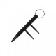 New Ultra Strong Black Ninja Tapered End Kubaton Pocket Stick Keychain w/ Spikes Self Defense