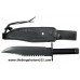 New 12" Rambo Bowie Survival Hunting Knife Slotted Saw Teeth Compass & Sheath 